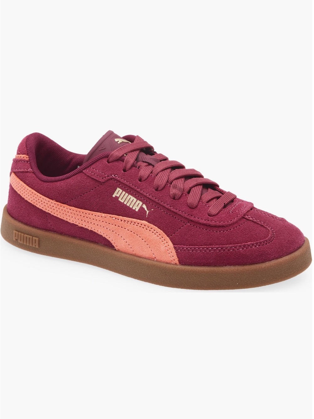 Puma Burgundy Peach Suede Era Sneakers